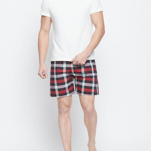 Red Checkered Boxer For Men - SMB7