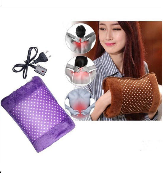 Electric Hot Water Bag With Fur Hand Pocket